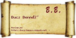 Bucz Bennó névjegykártya